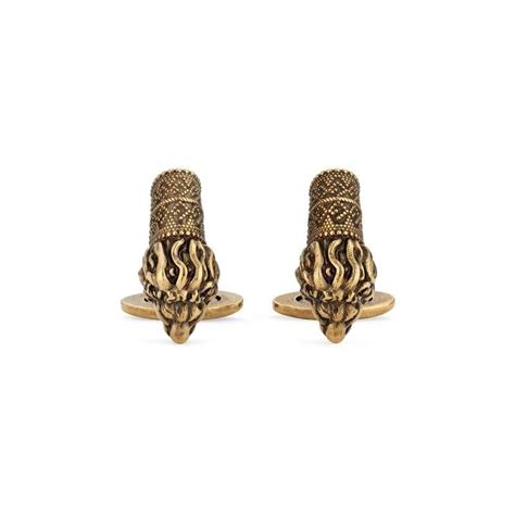 gucci bamboo cufflinks|gucci cufflinks lion.